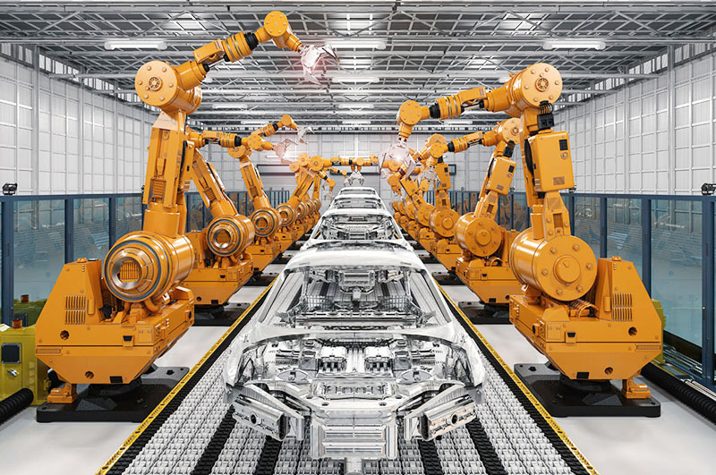 Linha de montagem automatizada de carros Automated Car Assembly Line